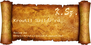 Kroutil Szilárd névjegykártya