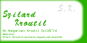 szilard kroutil business card